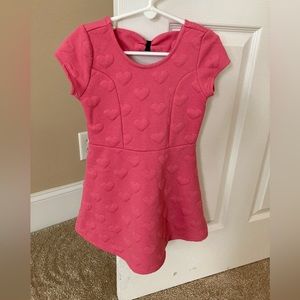 Girls dress pink with hearts size 5